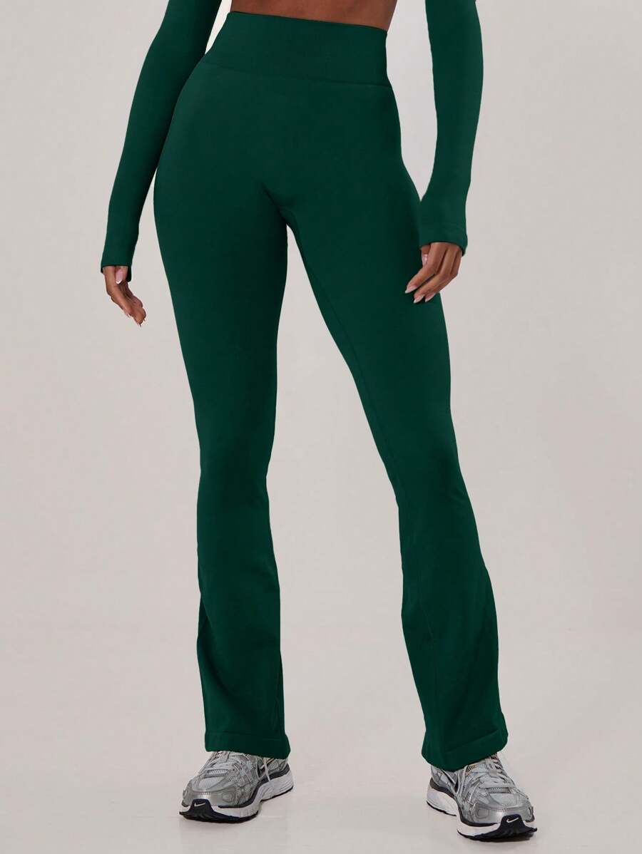 Musera Sport Gerippte Yogahose mit hoher Taille und Schlag, Aktivkleidung, Hose, Leggings für Padel, Tennis, Pickleball