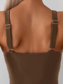 Swim Chiccia Women's Solid Color Sleeveless One-Piece Swimsuit, Vacation & Beach For Summer - Multicolor - View 4