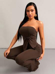SHEIN SXY Women Two Pieces Outfits For Daily Wear - Brown - View 7