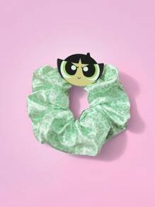 THE POWERPUFF GIRLS X SHEIN 1 st. Buttercup Decor Groene Golvende Cirkel Scrunchies