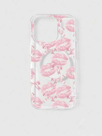 Fairycore 1 pieza Funda para teléfono móvil con diseño de labios rosas, compatible con iPhone 11, 12, 13, 14, 15 Pro Max