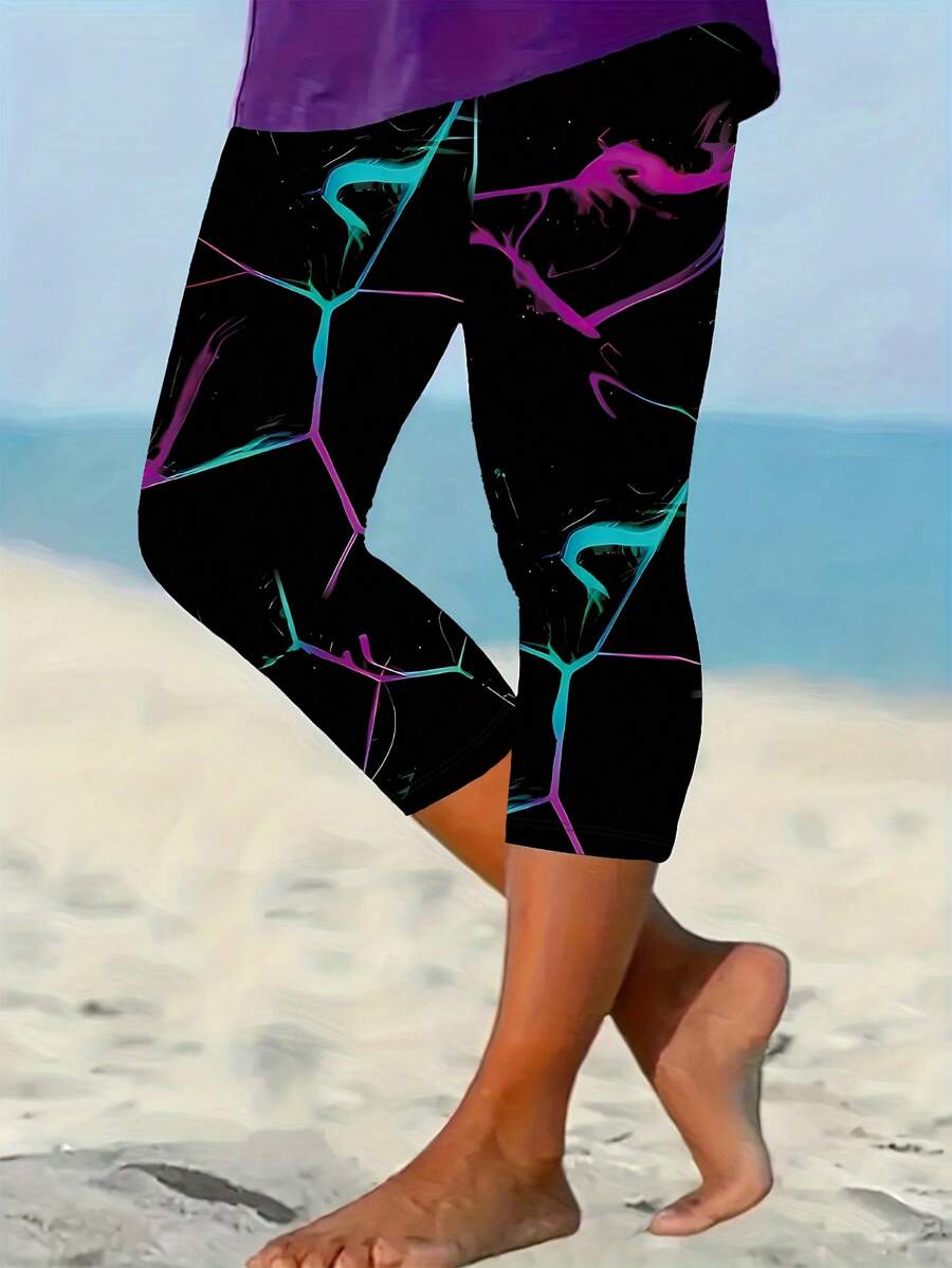 INAWLY Colorful Personalized Women's Summer Leggings - Multicolor - View 1