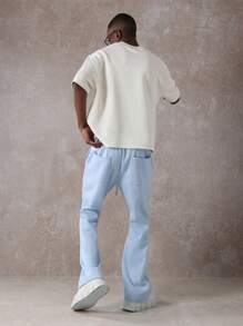 SUMWON Pantaloni della tuta a zampa d'elefante di alta qualità, adattati, con vita regolabile, casual, atletici, da relax, stile retrò Y2K, vita alta, gamba ampia, streetwear