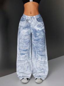 SHEIN ICON Jeans de moda minimalista para mujer, adecuados para el verano