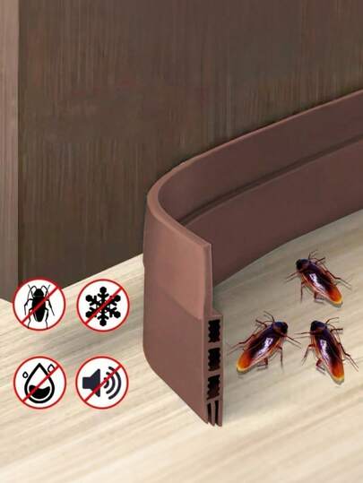 1m 3-Hole Self-Adhesive Door Bottom Seal Strip For Bedroom Door, Dustproof, Soundproof, Windproof, Suitable For Doors And Windows