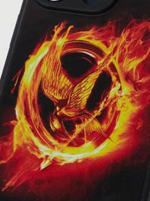The Hunger Games X SHEIN Durable And Fashionable Cool Mobile Phone Case, Eagle Print Protective Case Compatible With Iphone, - Black - View 9