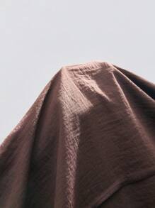 LYSMO 2025 Neuankömmling Damen langes braunes Kleid mit Volantärmeln, Taillenband und Rückenschlitz, Lässig Urlaub, Landhausstil