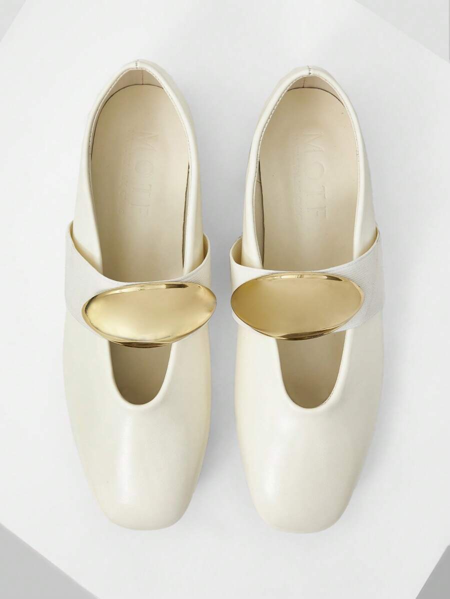 MOTF PREMIUM WOMEN'S FASHIONABLE MINIMALIST COMMUTER FLAT SHOES SPRING SHOES - Beige - View 1