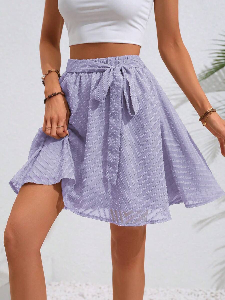 Breezaya 女士纯色腰部打结休闲迷你裙