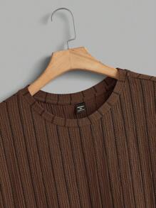 EASEVO 3pcs/Pack Plus Size Men's Solid Color Knit Crew Neck Short Sleeve T-Shirts, Suitable For Summer - Multicolor - View 6