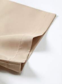 Manfinity Mode Men's Casual Commuter Contrast Color Patchwork Short Sleeve Shirt - Khaki - View 7