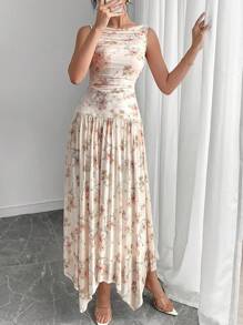 Modelyn Elegant Women's Floral Print Sleeveless Dress,Sun Dresses For Women - Multicolor - View 7