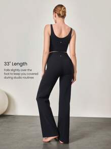GLOWMODE 33" FeatherFit™ Wide Leg Flare Pants Leggings With Side Pockets Low Impact Yoga Pilates Studio Daily Casual Wear