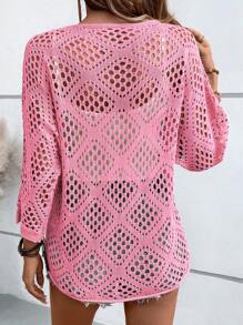EMERY ROSE Suéter de mujer de unicolor, simple y de moda, adecuado para el pullover de punto de verano, otoño e invierno - Rosa - Ver 2