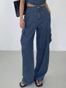 DAZY Jeans casual da donna in denim, semplici e alla moda, adatti per l'estate