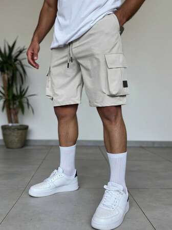 Manfinity Homme Neue Herren Multi-Taschen Lässig Cargo Shorts, stilvoll & vielseitig, modische Premium Knielanges Hose