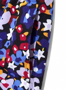 Surfspeed Men's Floral Print Drawstring Waist Beach Shorts, Summer