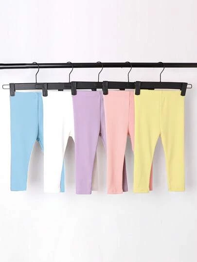 SHEIN Playful Pals 女婴多件套休闲简约罗纹紧身裤，百搭且弹力强，春秋新款