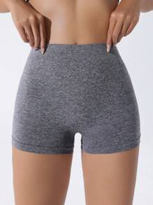 Easithlete Women's Solid Color Sports Shorts Spandex Shorts Spandex Shorts Booty Shorts Biker Shorts - Grey - View 5