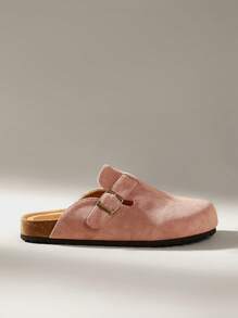 Solecia Sepatu Flat Wanita Kasual Serbaguna Sederhana Warna Polos - Baby Pink - View 1