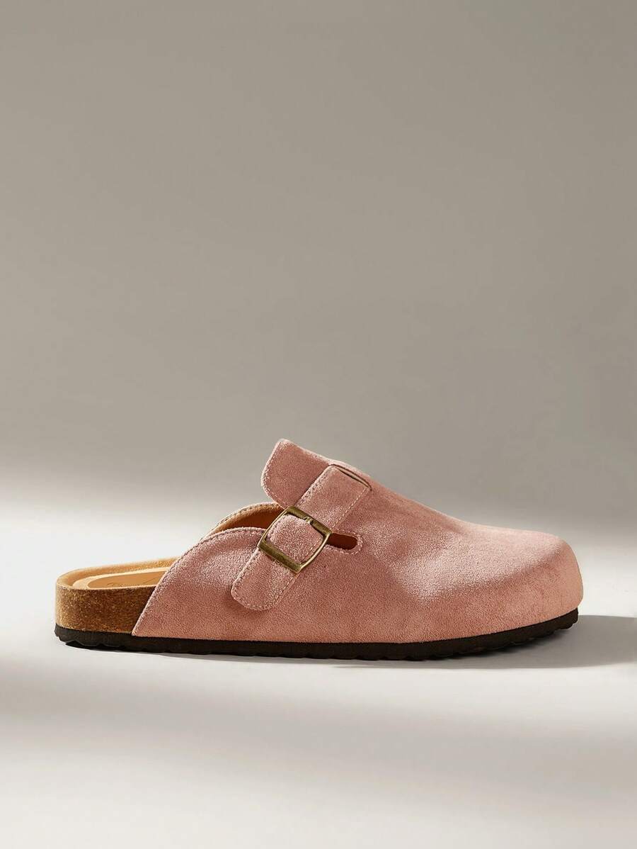 Solecia Sepatu Flat Wanita Kasual Serbaguna Sederhana Warna Polos - Baby Pink - View 1