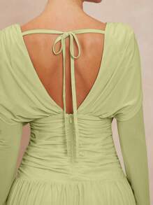 Lumalex 女士高级婚礼伴娘超长礼服 - 綠色 - 查看 3