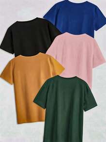 Calvaya 大码休闲简约圆领短袖纯色 T 恤 - 彩色 - 查看 2