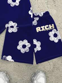 SHEIN 2 piezas Conjunto casual básico de verano de manga corta y cuello redondo para niño preadolescente - Multicolor - Ver 5