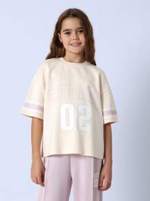 SUMWON Youth Athletic Two-Piece Set Varsity Chicago Sweatshirt With Matching Joggers Sporty Wear Tracksuit Gym Outfit Spring Fall Sport Training Set - Mauve Purple - View 3