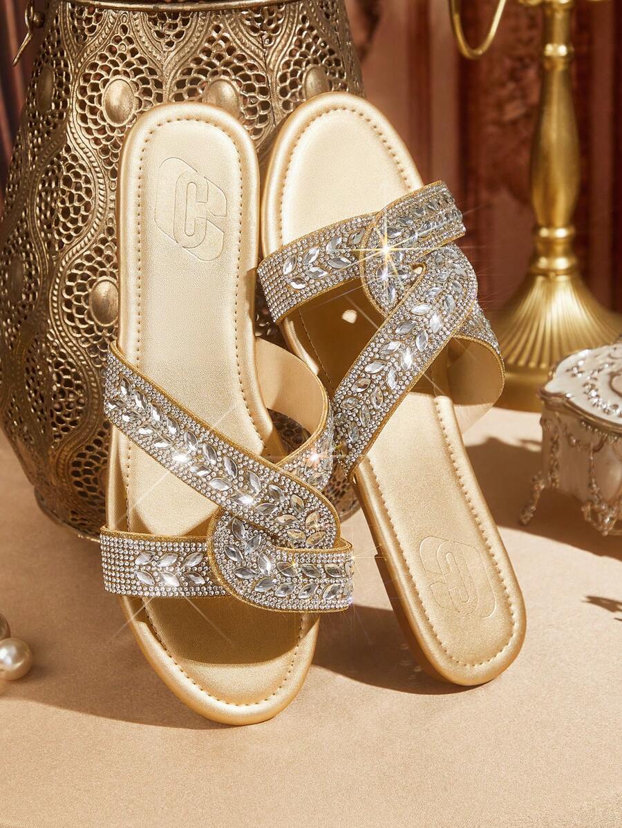 CUCCOO TILAWA Women's Simple Practical Flat Sandals - Gold - View 1