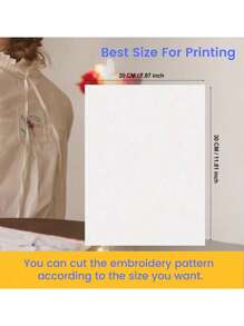 2pcs/5pcs/10pcs Blank A4 Size Sticky Water Soluble Embroidery Stabilizer Printable Paper Stabilizer - Medium Weight - Allowed For Print Or Draw Patterns Best For Hand & Machine Embroidery