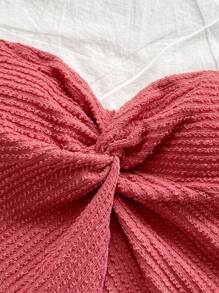 Soleia Summer Tops,Vacation Woman,Tube Top,Easter,Crop Tops Women,Concert Women,Western Wear Women,Rave Festival,Women's Lotus Root Textured Knit Twist Front Asymmetrical Hem Camisole, For Vacation - Dusty Pink - View 5