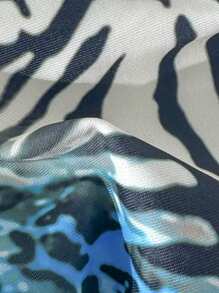 Swim Vcay Damen Sommer Strandoutfit, mehrfarbiges verstellbares Trägertop mit Muschelverzierung und Spaghetti-Träger Bikinihose mit Seitenbindung, Badeanzug