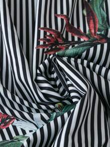 SHEIN LUNE Plus-Size Summer Plaid Sleeveless Crew Neck Casual Holiday Boho Dress For Women Women Summer Clothes Black And White Stripes Foral Boho Women Clothing Renaissance Fair Dress - Black - View 4