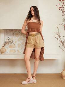 Styleloop 女士编织坡跟凉鞋，纯色踝带厚底鞋，适合所有季节