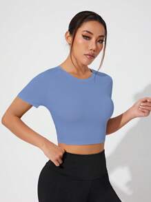 Sovereign Charm White Mesh Patchwork Sports Short Sleeve T-Shirt Gym Women Shirts