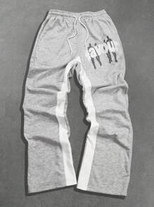 PAVTROS Manfinity Streetrush Men's Character Print Zipper Hoodie And Pants 2 Pieces Set - Grey - View 4