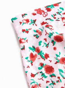 Sunnyshic Plus Size Women's Summer Casual Romantic Floral Beach Holiday Side Slit Drawstring Skirt, Comfortable Casual Cute Fabric, Suitable For Daily Commute, Home, Outing And Vacation In Summer