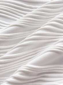 SHEIN Teen Girl's Summer Holiday Fun Seaside Starfish Texture Knit Swimsuit Set, Back-To-School Outfit, Cute, Holiday Family Outdoor Spring Picnic Everyday Wear, Suitable For Various Occasions - White - View 3