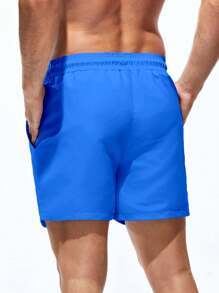 Surfspeed 男士夏季仿抽绳腰斜口袋沙滩短裤