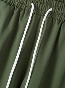 Manfinity RSRT Set di camicia a maniche corte e pantaloncini con stampa sfumata di palme, adatto per vacanze e spiaggia, outfit comodi - Multicolore - Visualizzare 5