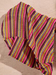 SHEIN SXY Plus Size Women's Sexy Spring Summer Beach Vacation Tight-Fitting Colorful Textured Knitted Fabric Short T-Shirt,Suitable For Early Spring, Spring And Summer, Rainforest, Beach Party, Seaside Vacation, Bonfire Party, Cool And Light, Slim Fit, Comfortable To Wear,Easy To Match&Looks Slim,Accent Your Body,Flatter The Figure - Multicolor - View 6