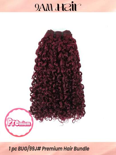 12A 級勃艮第 99J# 顏色雙拉精靈捲髮編織束一位捐贈者未加工處女髮束全端