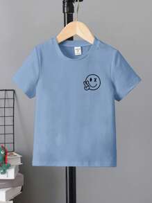 SHEIN Explorewe Niño pequeño en estilo callejero casual y lindo, ropa de verano de tela fina