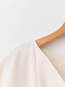 SHEIN Clasi Plus Size Women Open Shoulder Blouse & Pleated Waist Skirt Elegant 2 Pieces Set, Suitable For Parties And Daily Commute