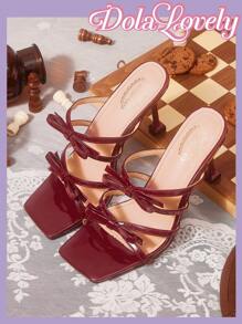 Dola Lovely 女士尖头高跟时尚浅口鞋 - 酒紅色 - 查看 3