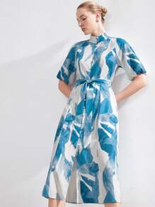 Aveloria Modichic Vestido de manga farol con estampado para mujer, conjunto de ropa de vacaciones