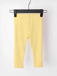 SHEIN Playful Pals 5pcs Baby Girls Multi-Piece Casual Simple Ribbed Leggings, Versatile & High Stretch, Spring/Autumn New Designs - Multicolor - View 3