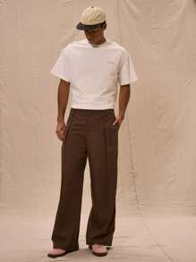Musero Tailored Pocket Detail Straight Leg Trouser Spring Summer - Rust Brown - View 1