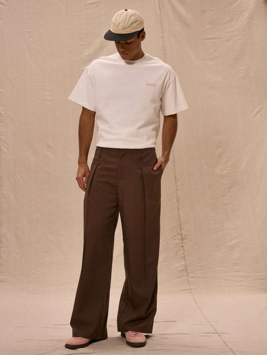 Musero Tailored Pocket Detail Straight Leg Trouser Spring Summer - Rust Brown - View 1
